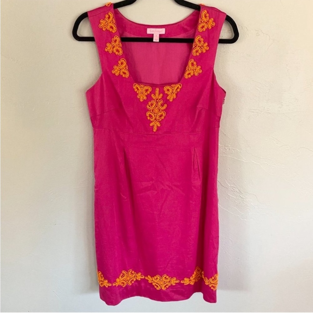 Lilly Pulitzer Vibrant Pink Dress with Orange Accents